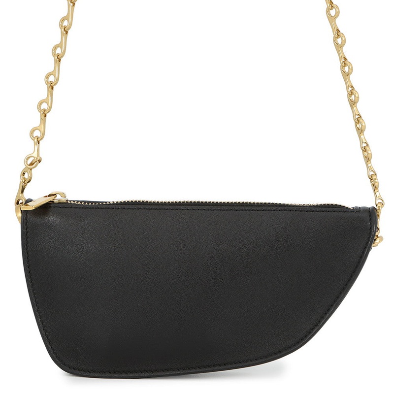 BURBERRY Shield ChainShoulder Bag Black8079856 Leather Size micro