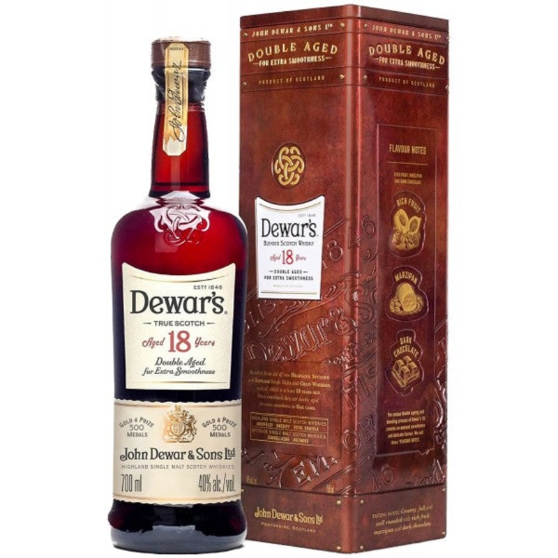 Dewar'S Blended Scotch The Vintage 18 Yr 80 W/ Gift Tin 750Ml