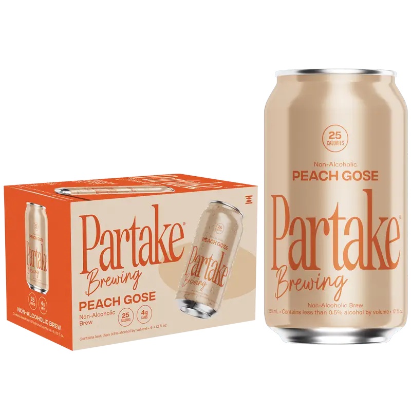 Partake Peach Gose Non Alcohoic 12oz 6 Pack Can