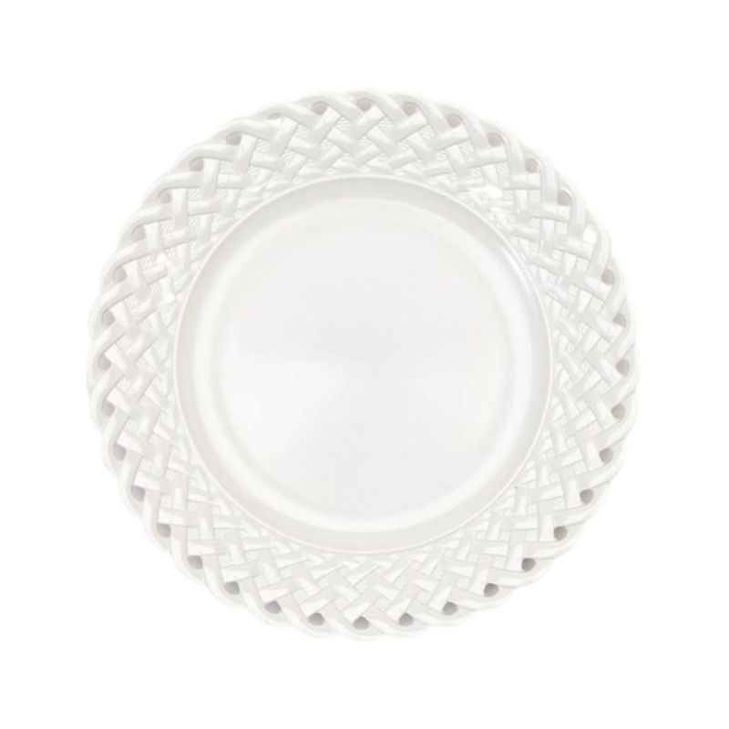 TWO'S COMPANY LATTICE DINNER PLATE