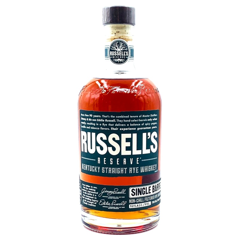 Russell's Reserve Single Barrel Rye Whiskey 104 Proof