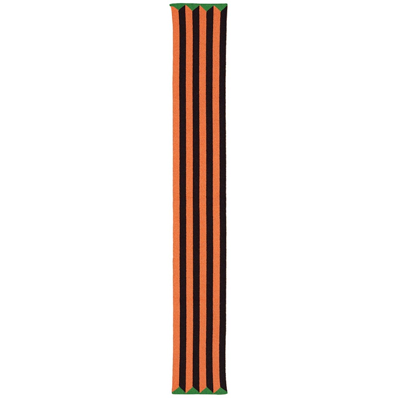 Small Vertical Stripe Scarf Gerbera & Black