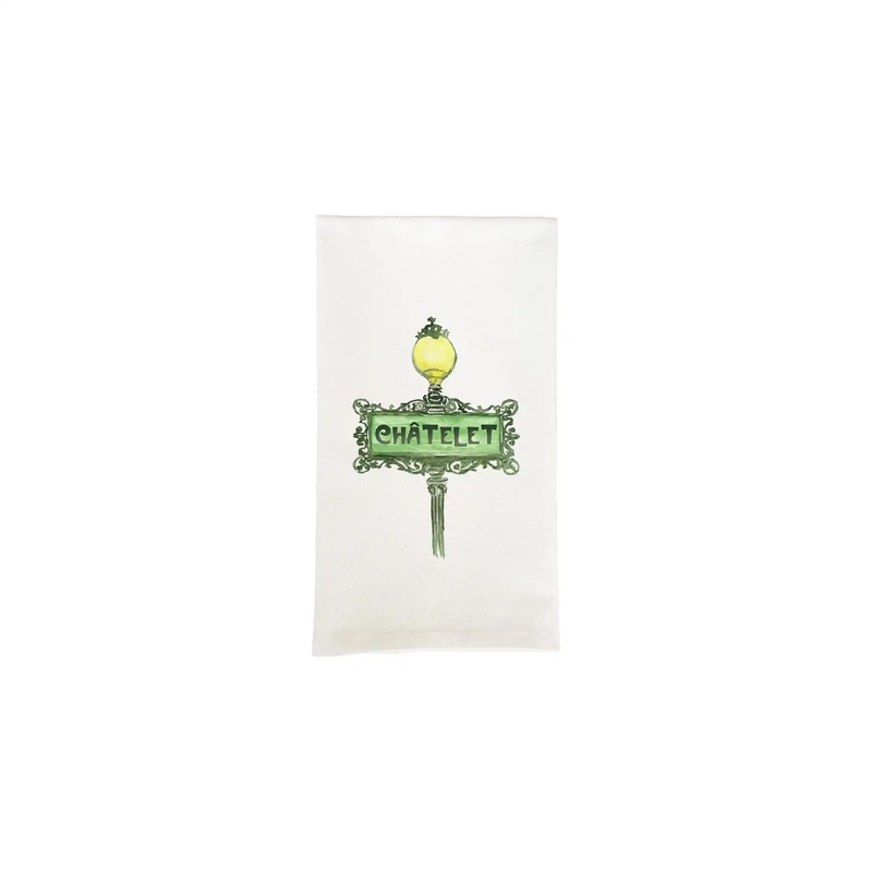 FRENCH GRAFFITI CHATELET PARIS METRO SIGN DISH TOWEL