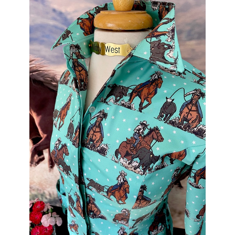 LUCILLE SHIRT IN TURQUOISE