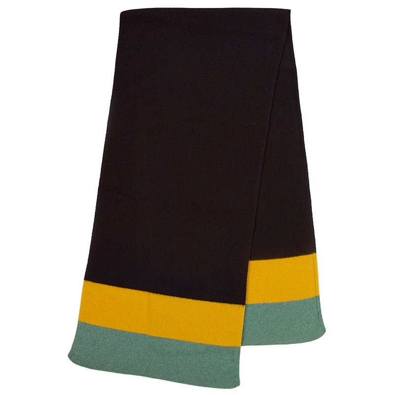 Striped End Brushed Blanket Scarf Black Striped End Brushed Blanket Scarf Black