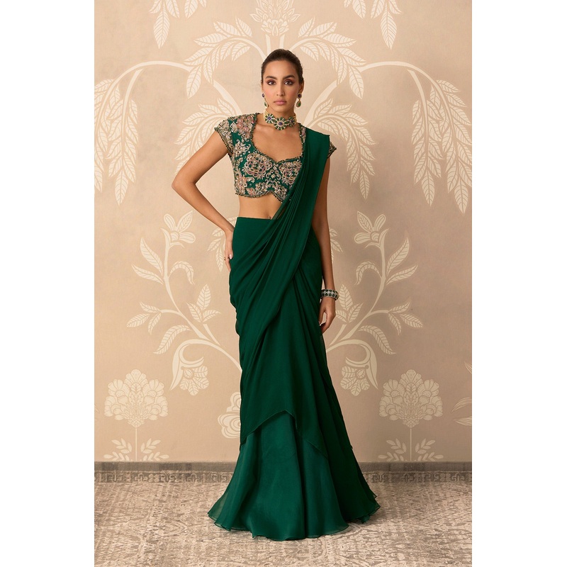 Twined saree set EMERALD GREEN