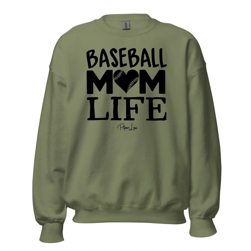 Baseball Mom Life - Crewneck Sweatshirt White