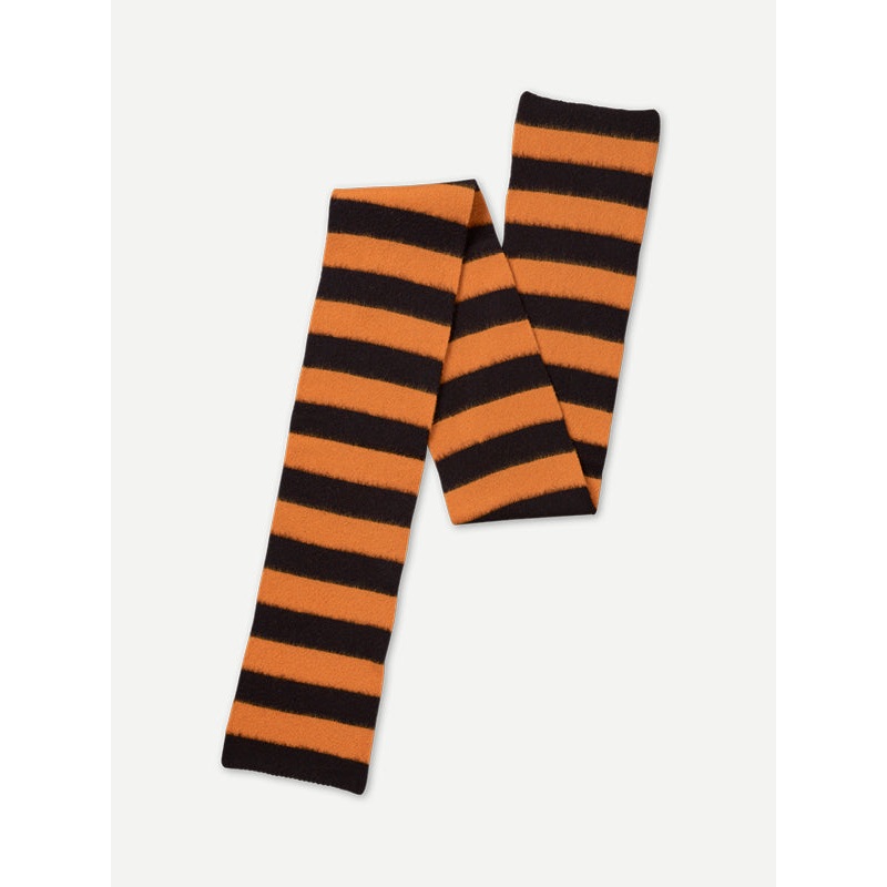 BRUSHED STRIPE SCARF BLACK & SIENNA BRUSHED STRIPE SCARF BLACK & SIENNA