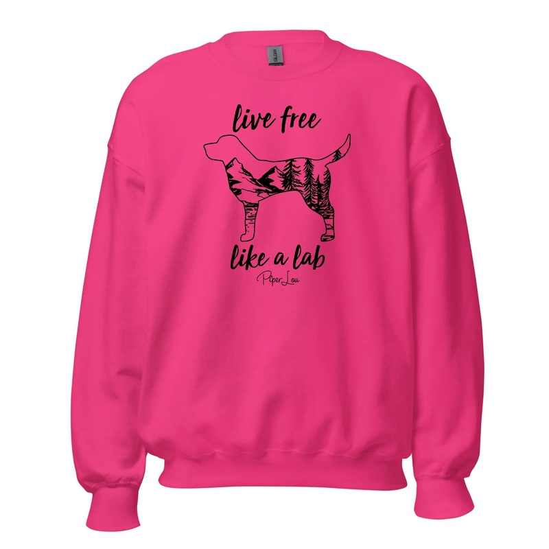 Live Free Like A Lab - Crewneck Sweatshirt White