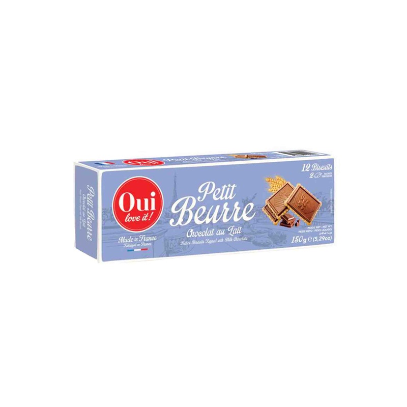 OUI LOVE IT BUTTER BISCUITS TOPPED WITH MILK CHOCOLATE 150g