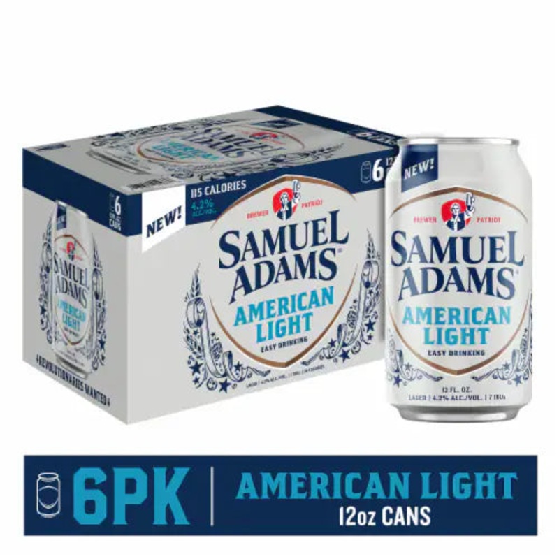 Sam Adams American Light 12oz 6 Pack Bottles