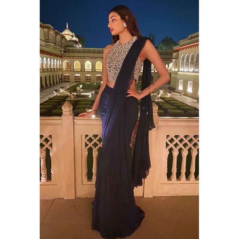 Athiya Shetty in Razieh Navy Blue
