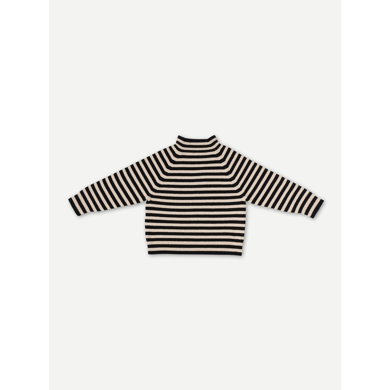STRIPE FELTED JUMPER BLACK & OATMEAL