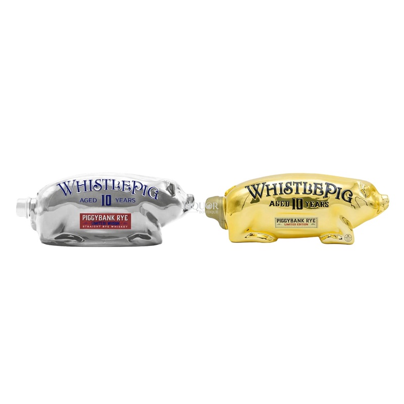 WhistlePig 10 Year PiggyBank Rye Red, White, & Blue & Gold Edition Bundle 1L