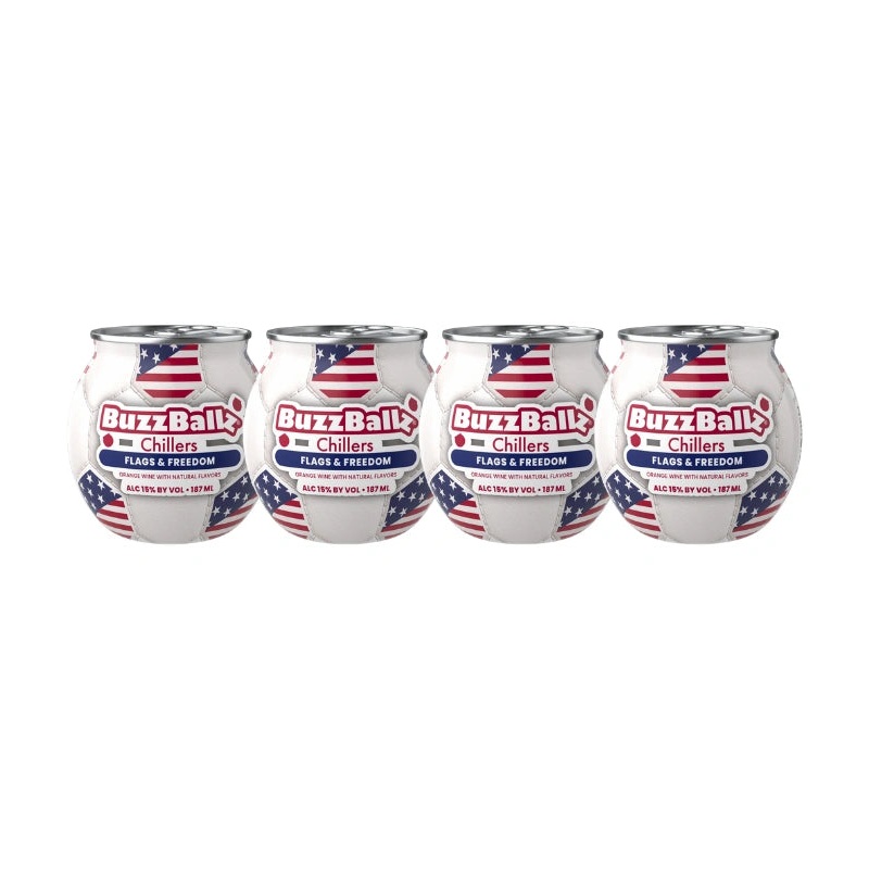 Buzzballz Flags & Freedom Pineapple Orange Pre-Mixed Cocktails 4-Pack