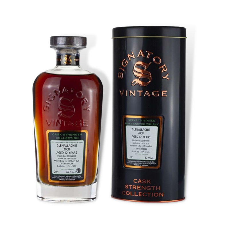 Glenallachie 2008 12YO Cask Strength Single Malt Scotch Whisky 700ml (SV) (ABV62%)