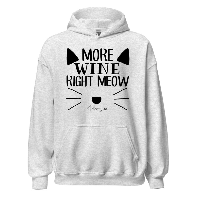 More Wine Right Meow - Graphic Hoodie White