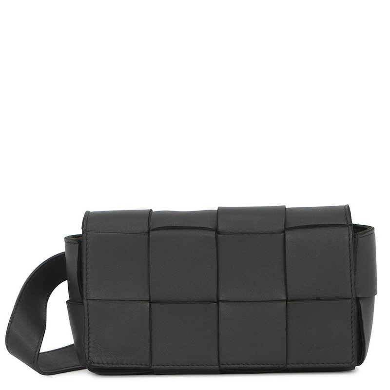 Bottega Veneta Maxi INTRECCIATO Cassette Belt Bag Black668572VMAY18425 Leather
