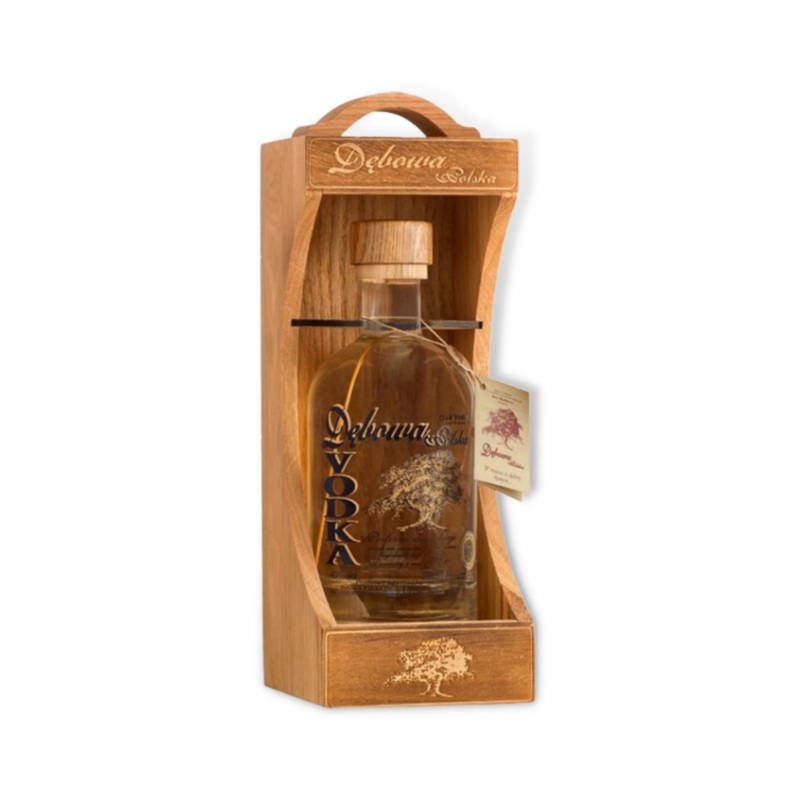 Debowa Oak Vodka with Wooden Rack 700ml (ABV 40%)