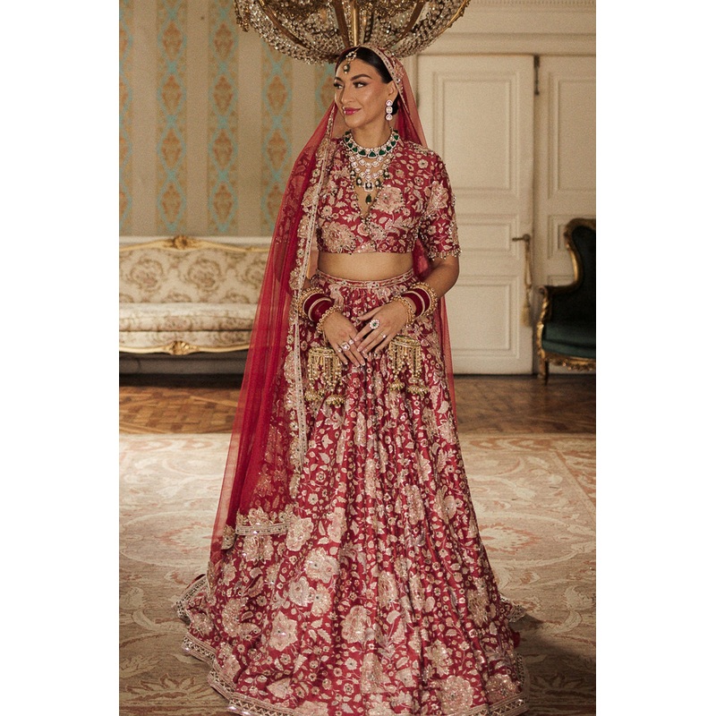 Harjess in Starlet Lehenga Set Black printed