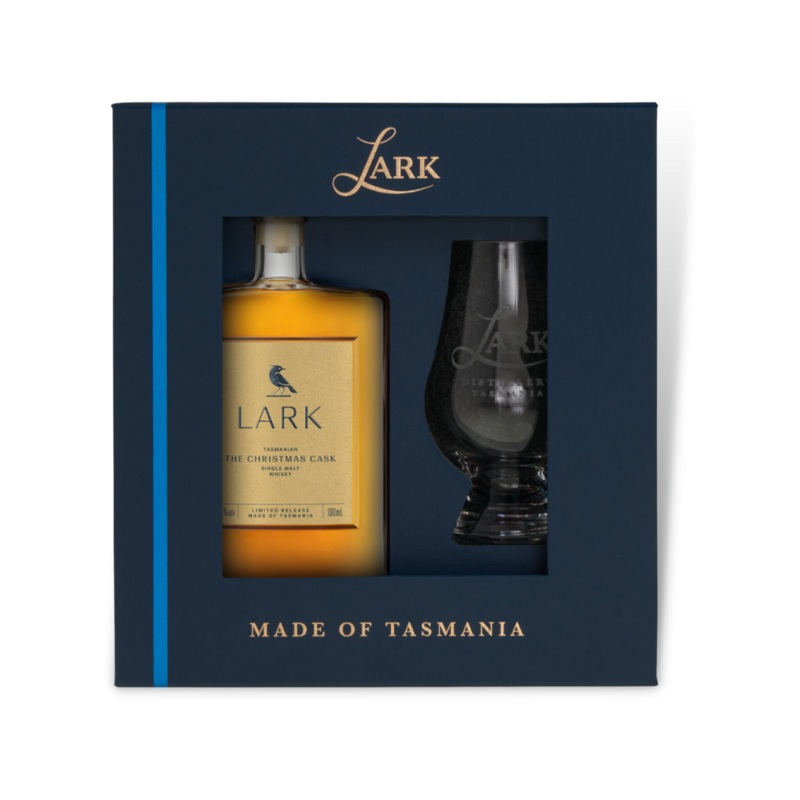 Lark The Christmas Cask 2022 Single Malt Whisky 100ml with Glencairn Glass Gift Pack (ABV44%)