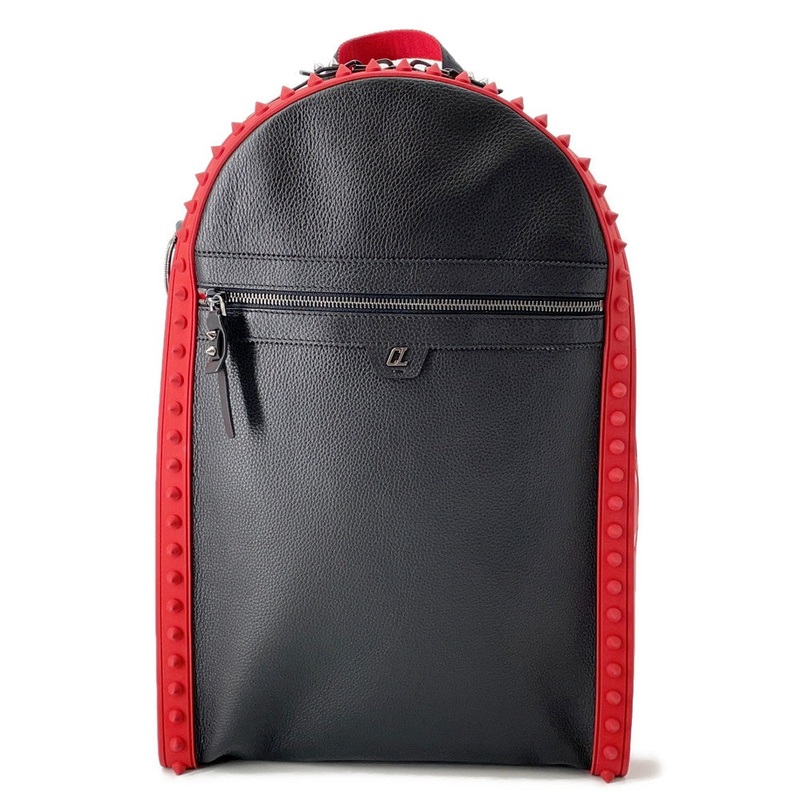 Christian Louboutin Backpack Paris Black/Red1225145 Leather Rubber