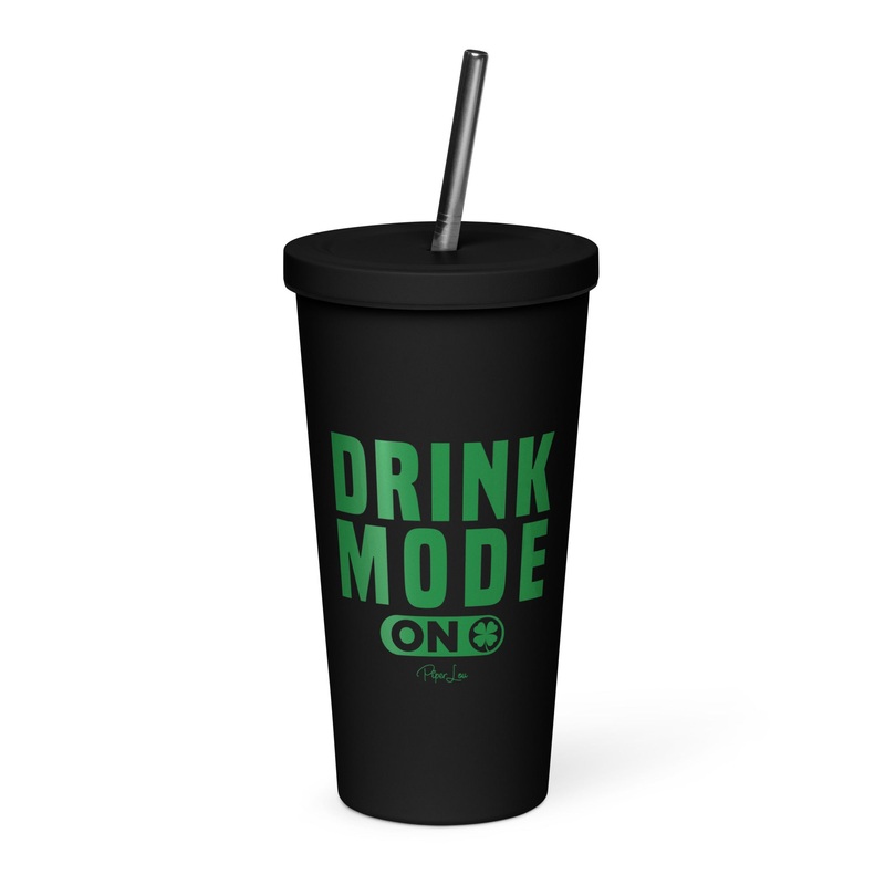 Drink Mode On 20oz Burst Tumbler + Straw Black