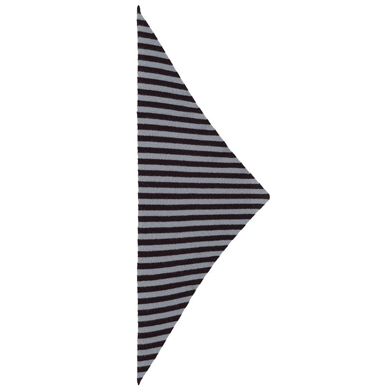 Striped Triangle Neckerchief Black & Purslane Striped Triangle Neckerchief Black & Purslane