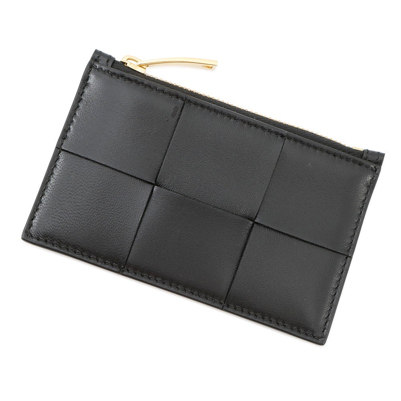 Bottega Veneta Maxi INTRECCIATO Cassette Card Case Black681010 Leather