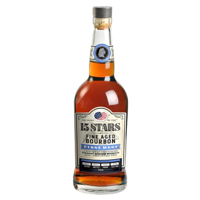 15 Stars 7 Years Old First West Fine Aged Bourbon Straight Bourbon Whiskey