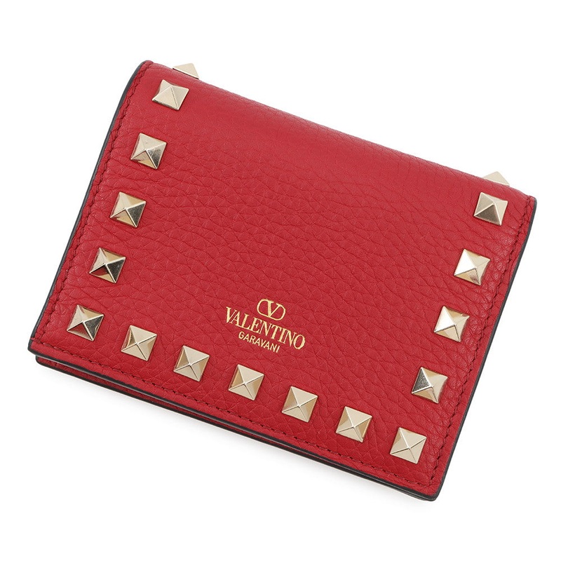 Valentino Garavani Rock Studded Compact Wallet Red5W2P0P39VSH Leather