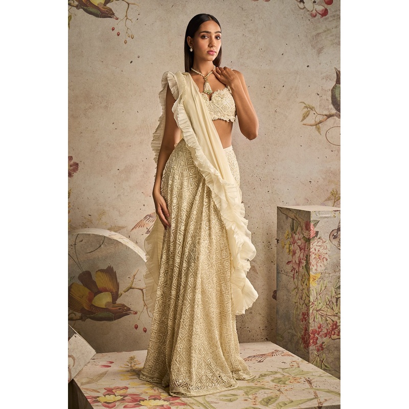 FINESSE SAREE SKIRT SET Ivory