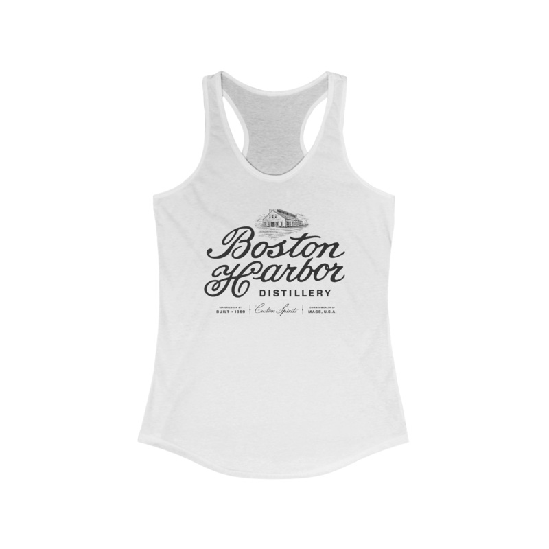 Women's Boston Harbor Distillery Racerback Tank Solid Black