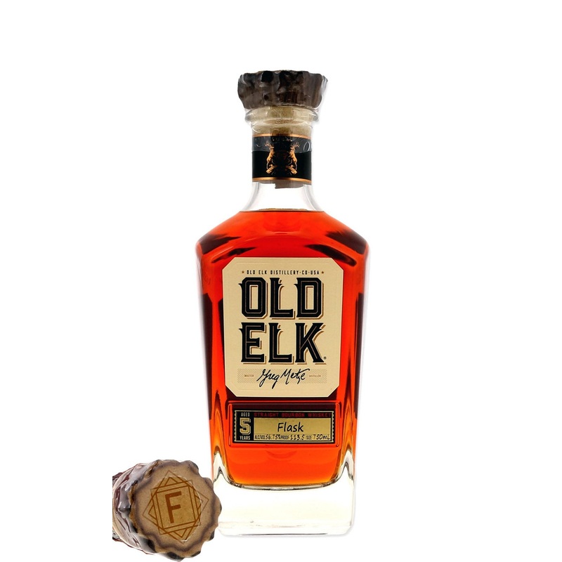 Old Elk Cask Strength Straight Bourbon Flask Exclusive Single Barrel No. 1426 113.5 Proof