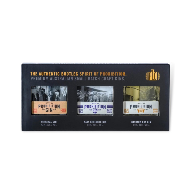 Prohibition Original Gin Series Gift Pack 3 x 100ml