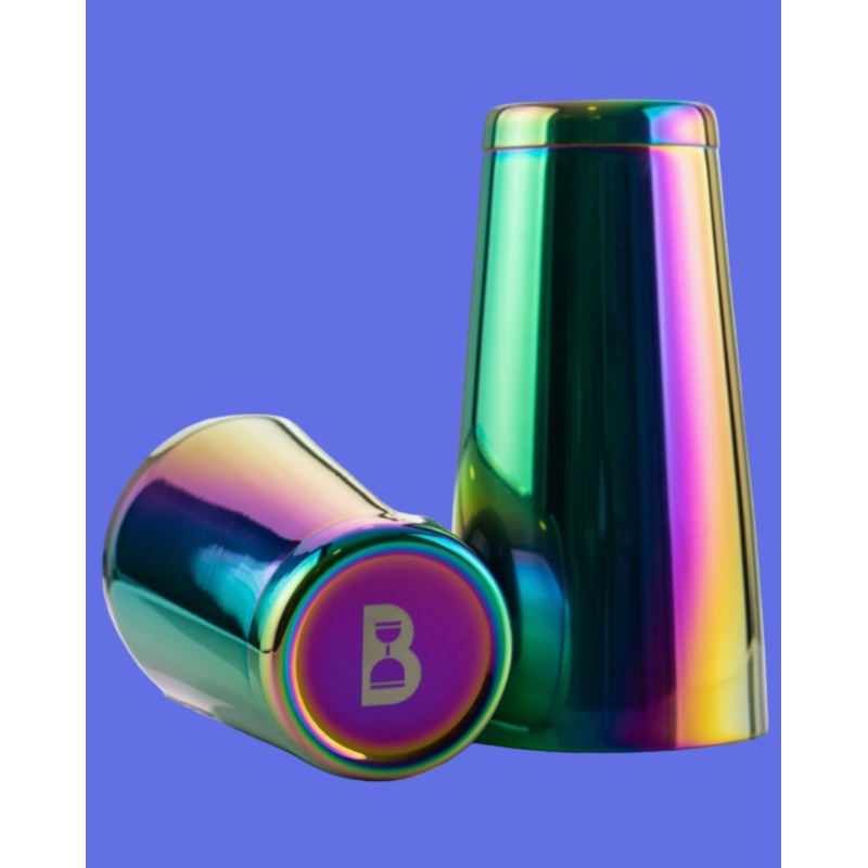 BULL IN CHINA 28 OZ. & 18 OZ. WEIGHTED SHAKER/TIN SET - RAINBOW CHROME