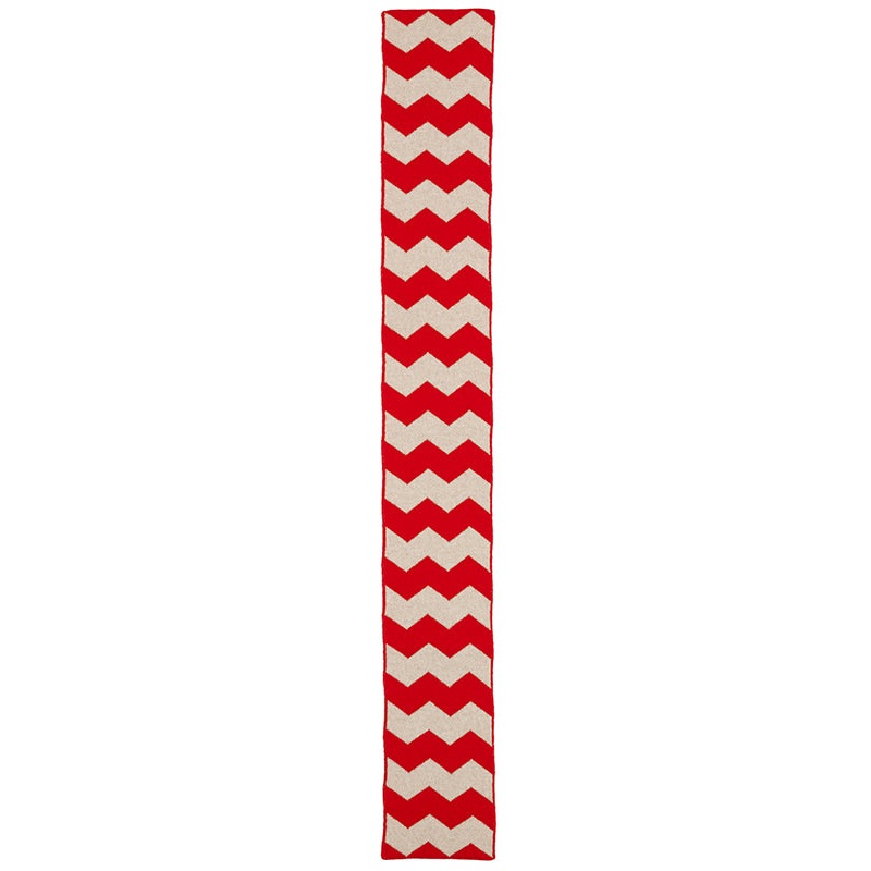 Small Zigzag Scarf Poppy & Oatmeal Small Zigzag Scarf Poppy & Oatmeal
