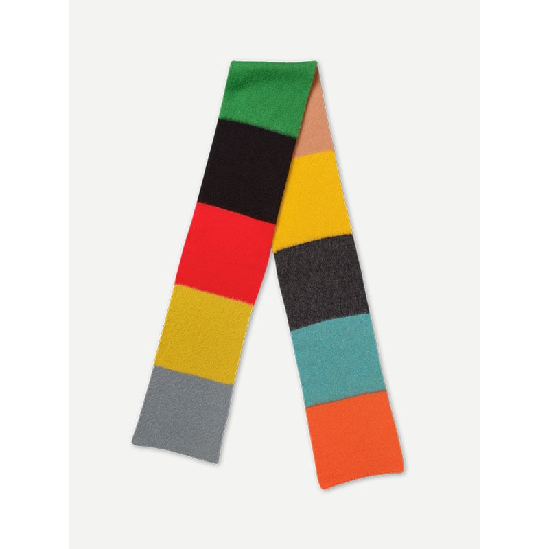 BRUSHED COLOUR BLOCK SCARF MULTICOLOUR BRUSHED COLOUR BLOCK SCARF MULTICOLOUR