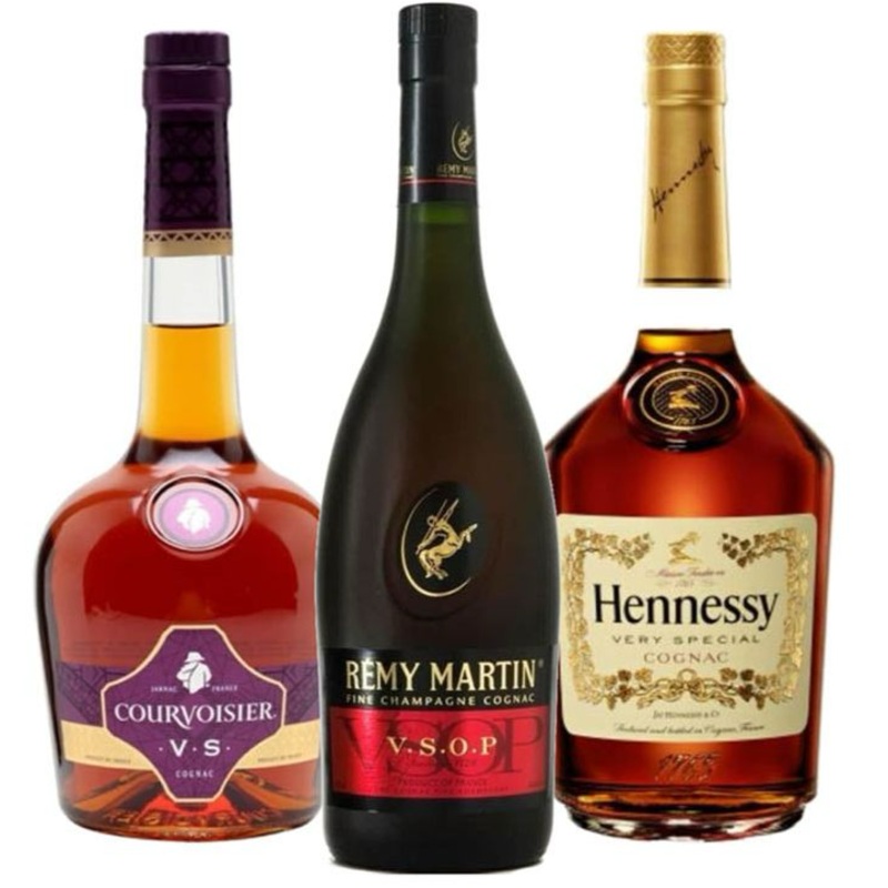 Courvoisier, Remy Martin VSOP, & Hennessy Cognac Value Bundle 750 mL