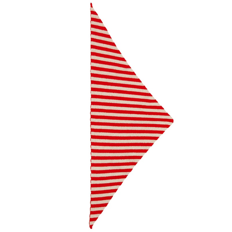 Striped Triangle Neckerchief poppy & Oatmeal Striped Triangle Neckerchief poppy & Oatmeal