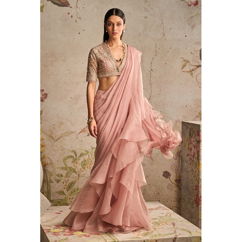 BELLE SAREE SET Dusky Pink