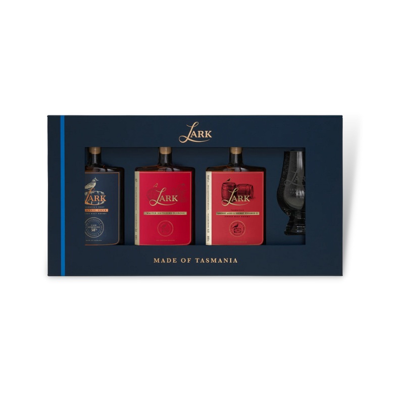 Lark Big Hitters Flight Gift Pack with Glencairn Glass 3x100ml