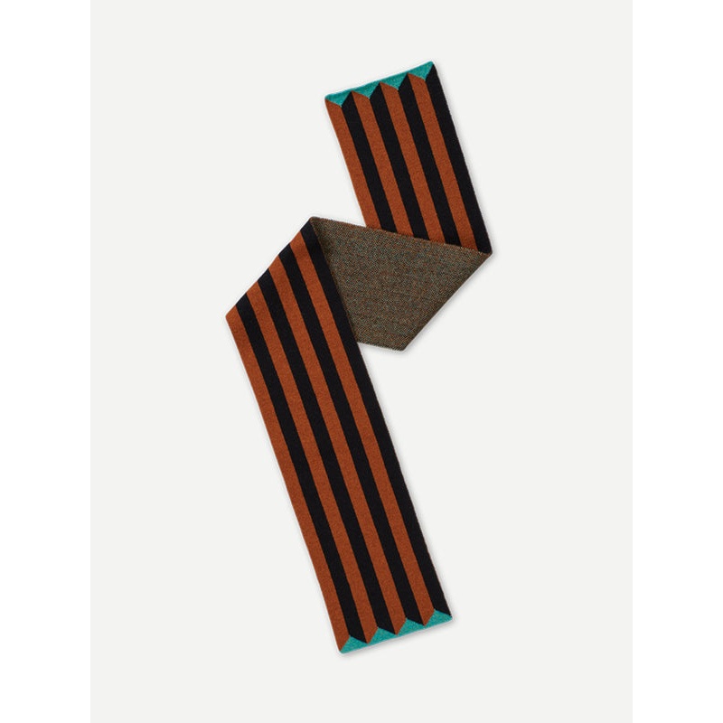 SMALL VERTICAL STRIPE SCARF CUMIN & BLACK SMALL VERTICAL STRIPE SCARF CUMIN & BLACK