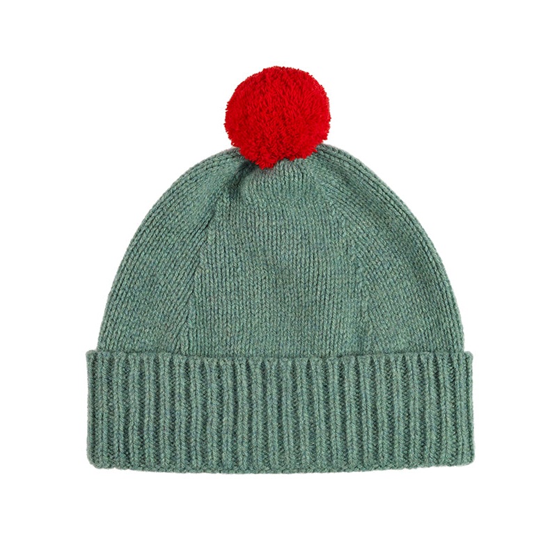 Plain Hat Contrast Pompom Strath Plain Hat Contrast Pompom Strath