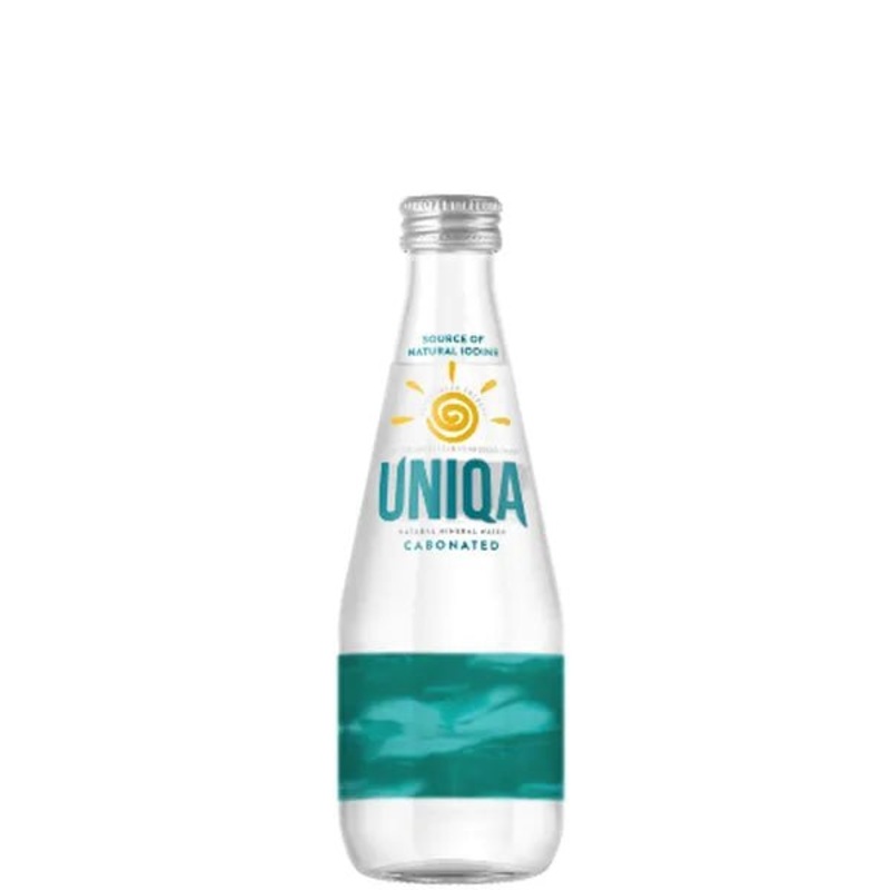 UNIQA , Water 330 mL , Glass Carbonated Natural Artesian Mineral Water