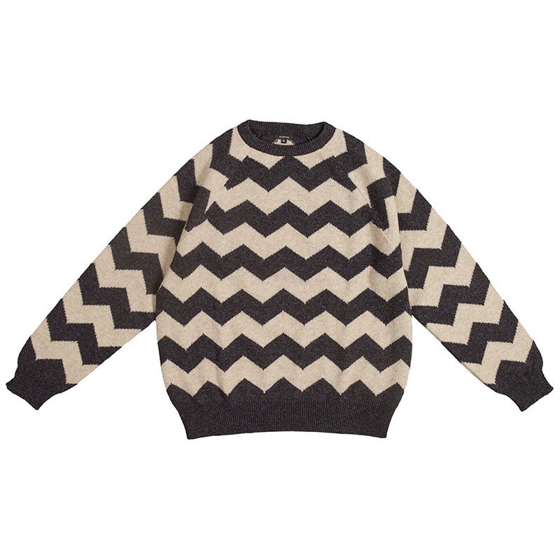 Zigzag Jumper Charcoal & Cream Sample Sale
