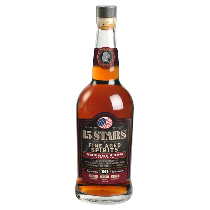 15 Stars 10 Years Old Fine Aged Sherry Cask Finished Straight Bourbon Whiskey