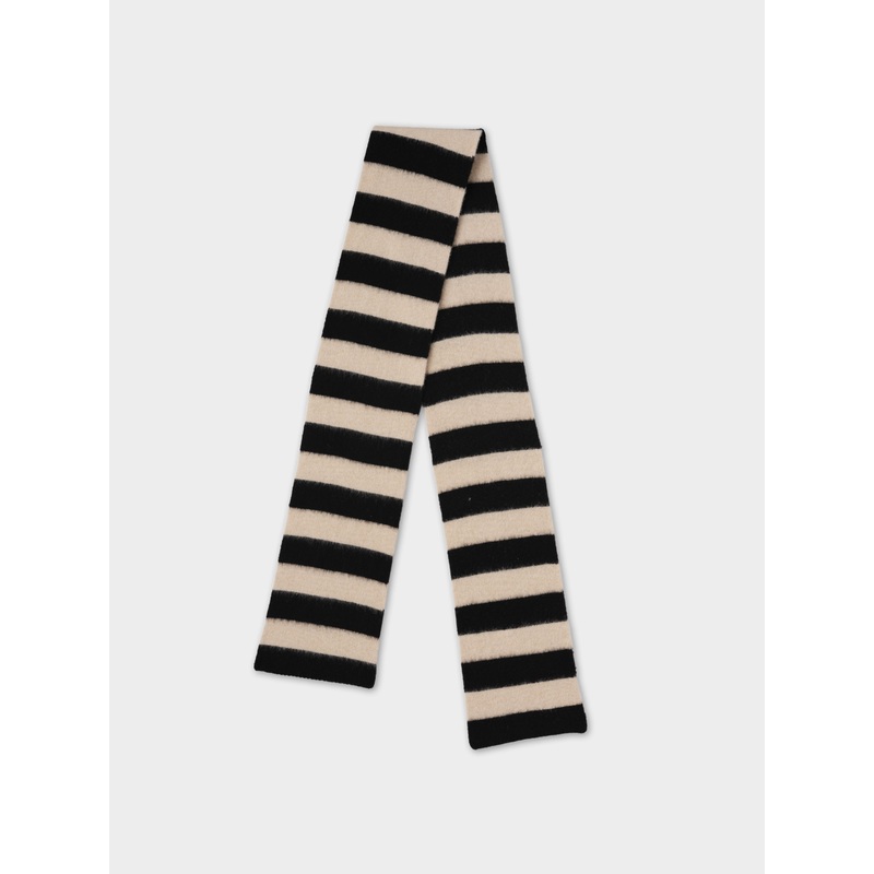 BRUSHED STRIPE SCARF BLACK & OATMEAL BRUSHED STRIPE SCARF BLACK & OATMEAL