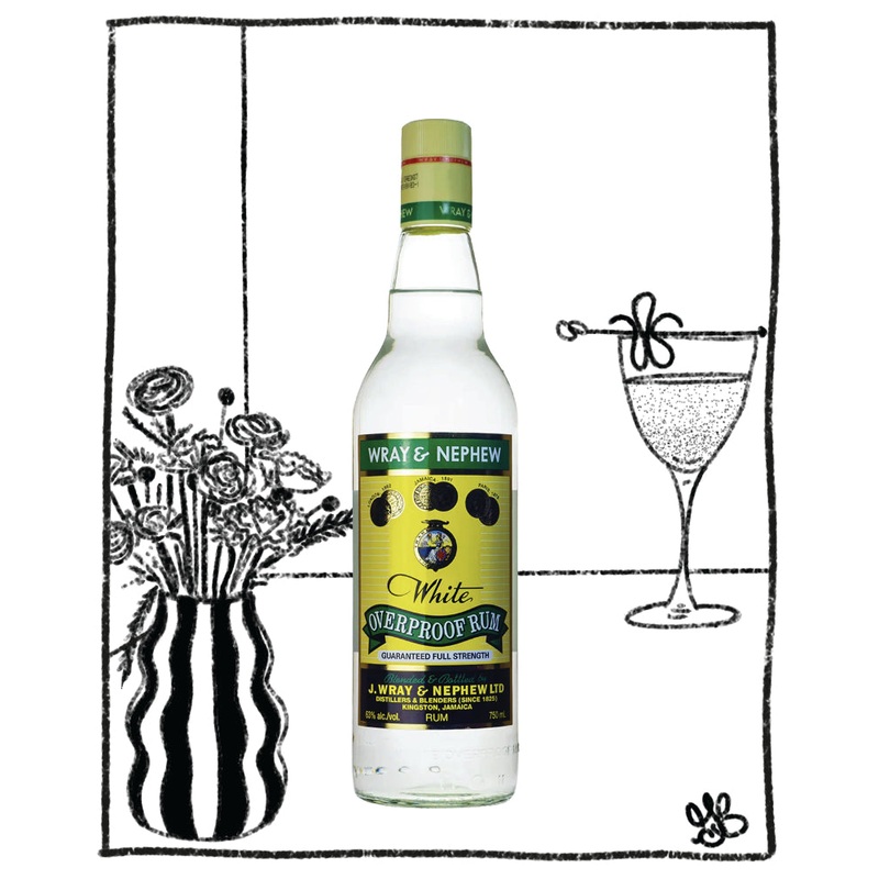 WRAY & NEPHEW WHITE OVERPROOF RUM 750ML 63% ABV