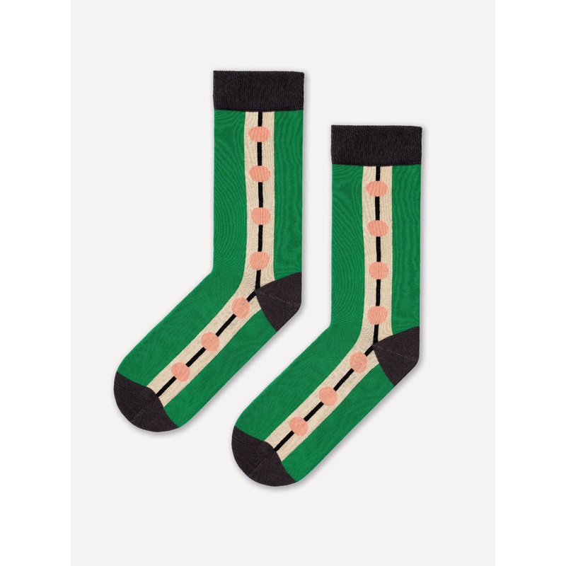 CIRCLE AND STRIPE ANKLE SOCKS